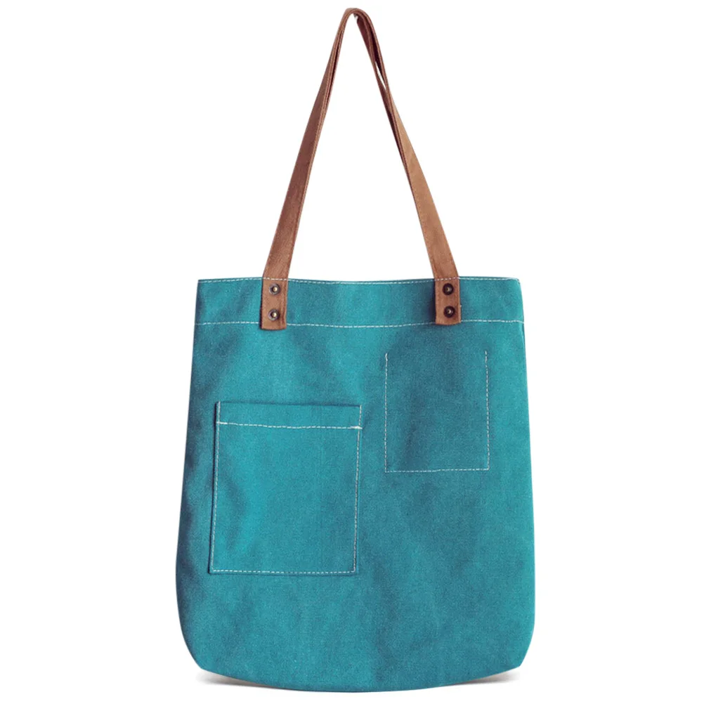 Зеленый Women Canvas Tote Bag Shopping Bag Multi-function Large Capacity Small Shoulder Bag Environmental Storage Handbag Grocery Totes - Цвет: Зеленый