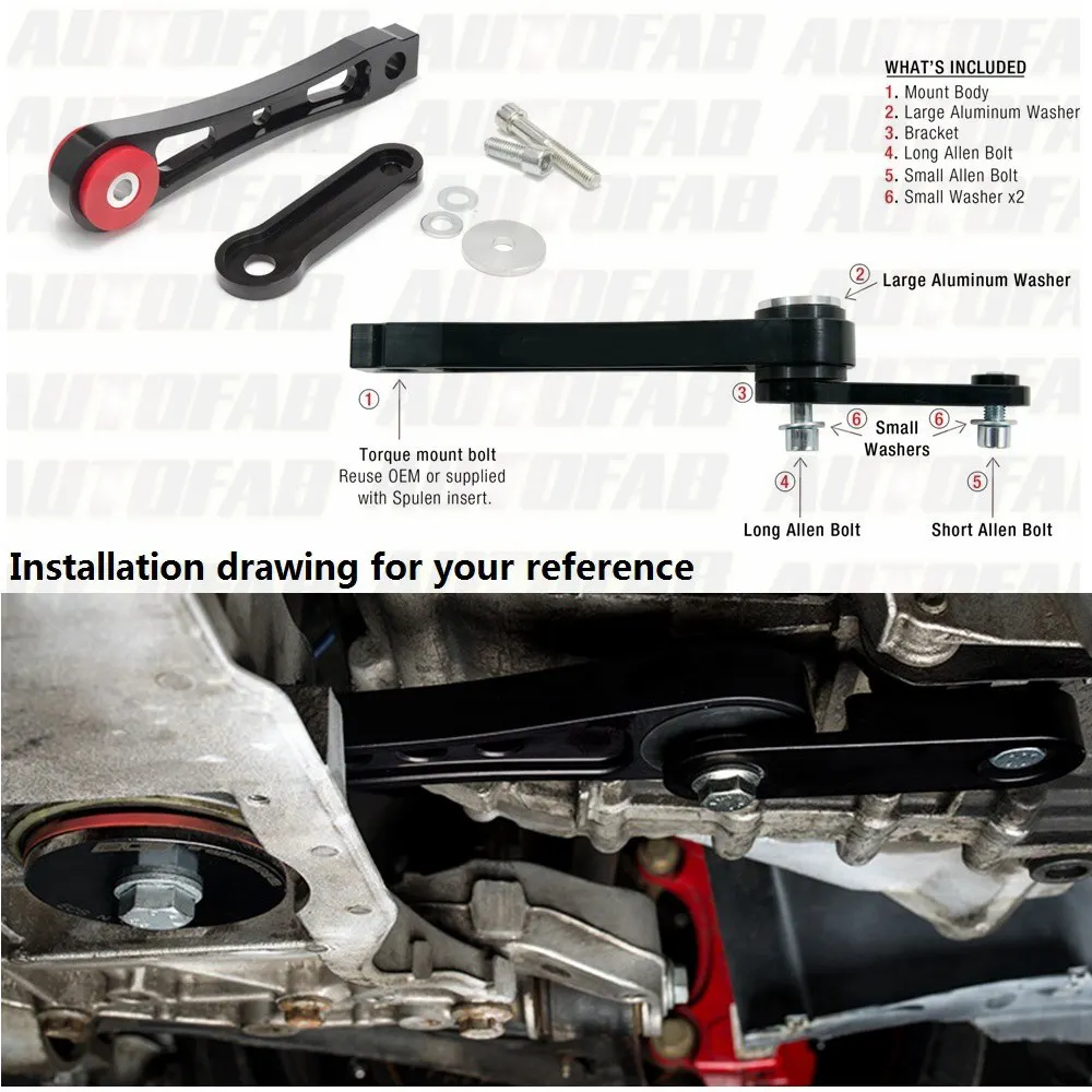 Torque Solution Pendulum Mount Dog Bone VW Jetta MK6 Sedan 2011 2.0 TSI