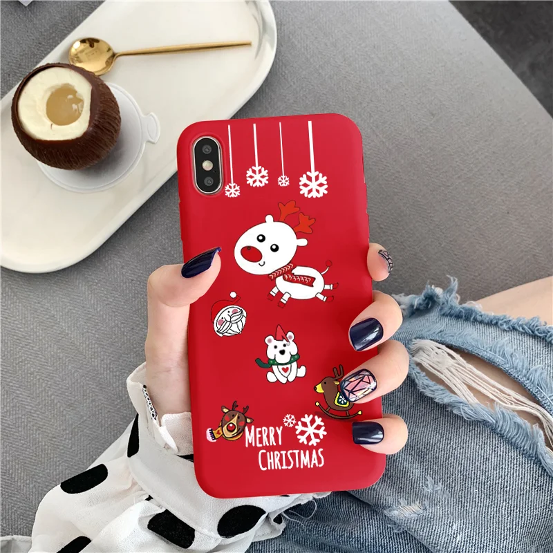 Чехол с рождественским рисунком для Oneplus 7 Pro 6 5T 6T TPU матовый чехол для iPhone 11 Pro XS MAX XR X 8 7 6 6S Plus 5 5S SE