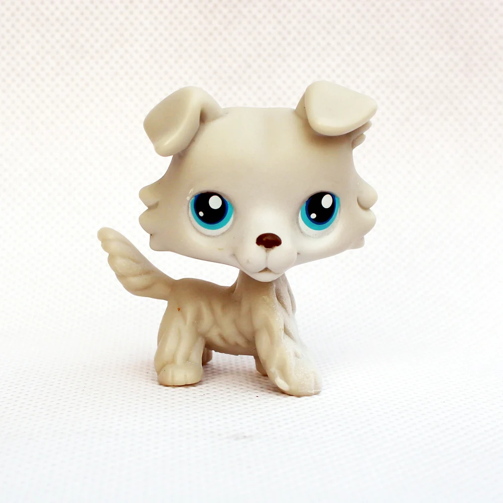 Littlest Pet Shop LPS #363 Collie Dog Blue Eyes Figure Toys White Puppy 