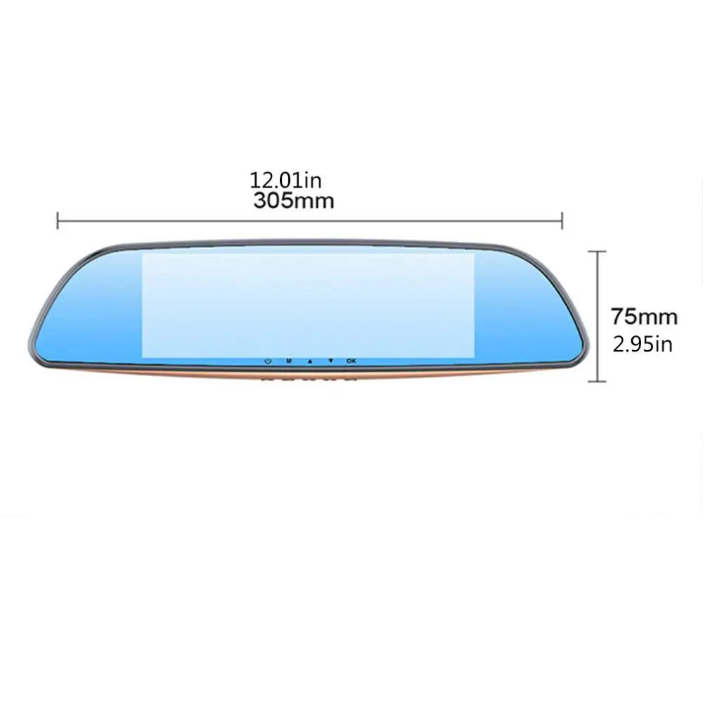 7,0 дюймов 2-Запись вождения Регистраторы Hd для объектива изображение заднего вида автомобиля Камера HDMI Сенсорный экран зеркало заднего вида Камера