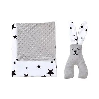 

Pcs/set Newborn Baby Stretch Blanket Doll Set Infants Strollers Warm Blankets