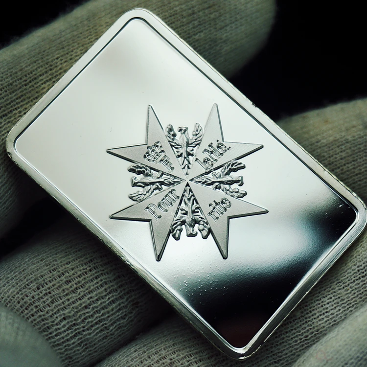 1OZ 100 MILLS. 999 Silver-Plated DER ROTE BARON Bullion Bar Red Baron Germany Replica Cross Coin | Дом и сад
