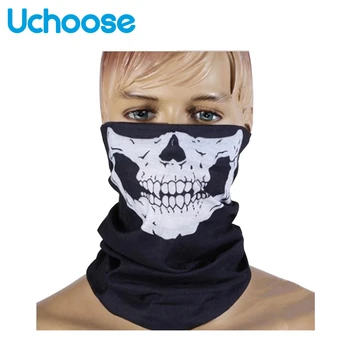 

Motorcycle Half Face Masks Skull Ghost Moto Face Masks Balaclava Shield Neck ProtectiveBiker Scarf Halloween Masquerade Unisex
