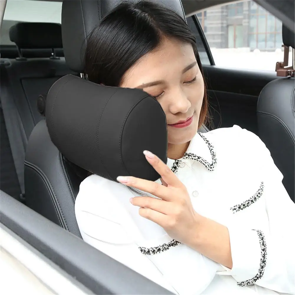Подушки для шеи автомобиля из искусственной кожи с крюком, Кронштейн для мобильного телефона с памятью, хлопок, S форма, подушка для талии, подходит для большинства автомобилей, Подушка