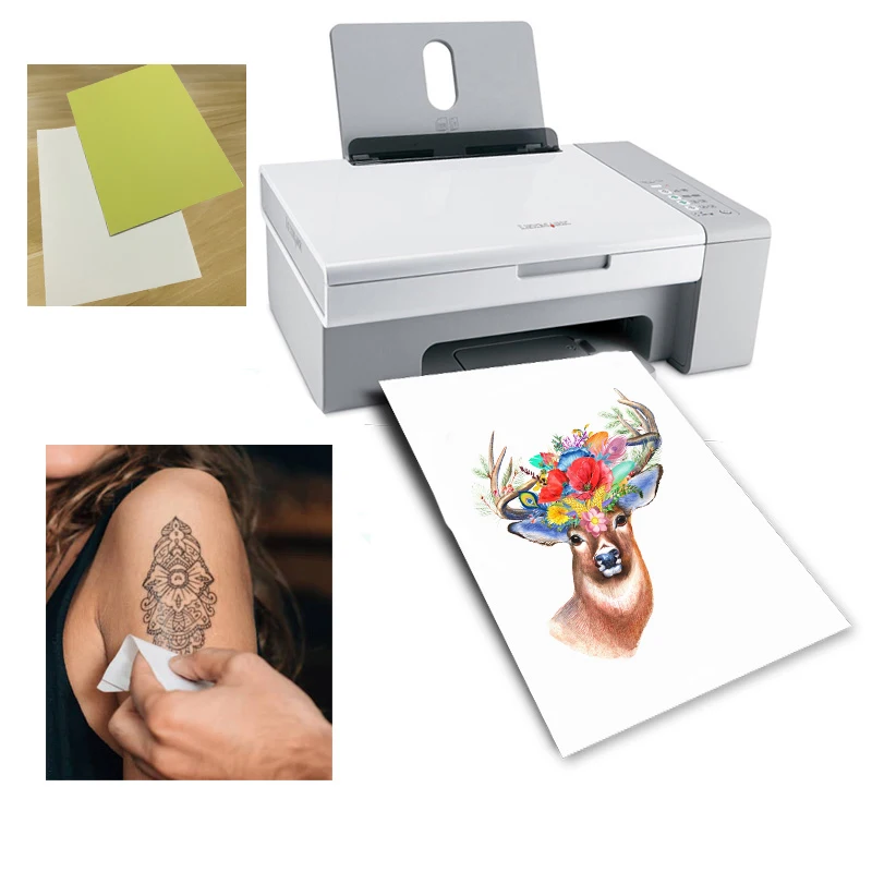 A4 Art Tattoos Paper Diy Waterproof Temporary Tattoo Skin Paper With Inkjet  Or Laser Printing Printers For Tatoo Men Children - Temu Germany