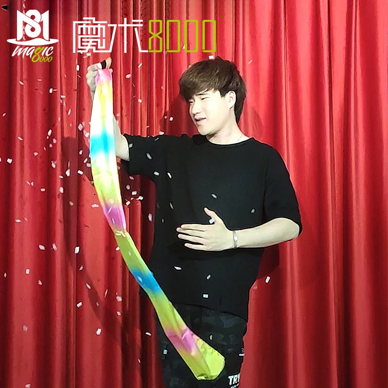 Шарф с изменением цвета волшебные фокусы черно радужные шелковые реквизит для