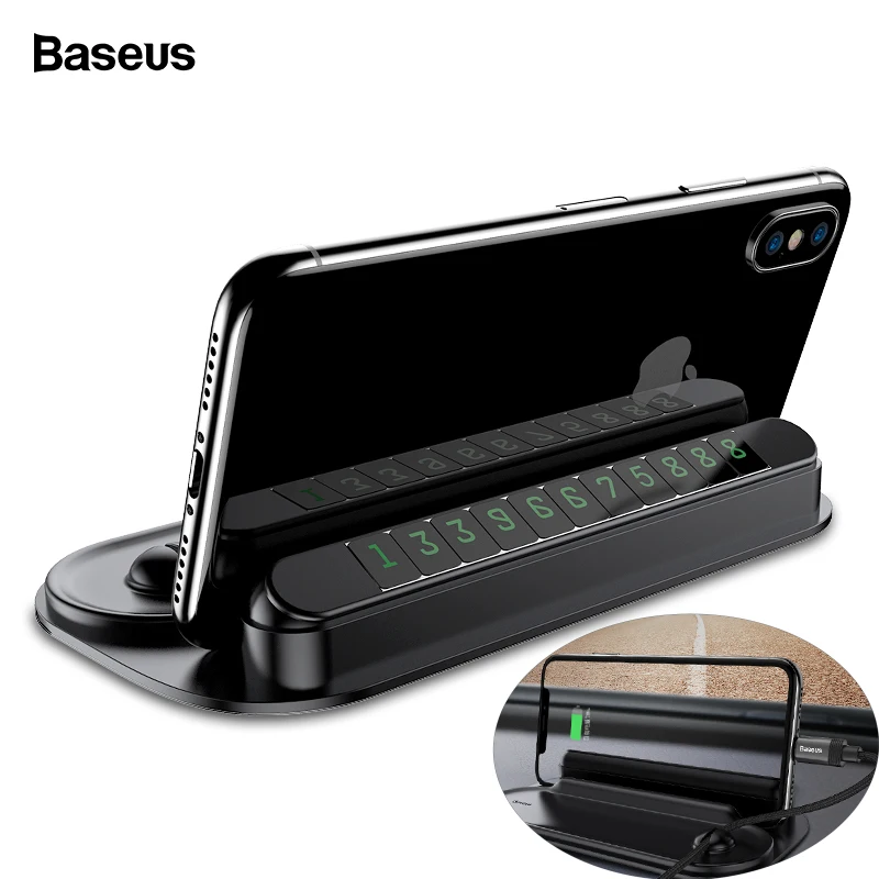 

Baseus Temporary Car Packing Card For Car Night Light Phone Number Card Plate Notification Cable Organizer Mobile Phone Stand