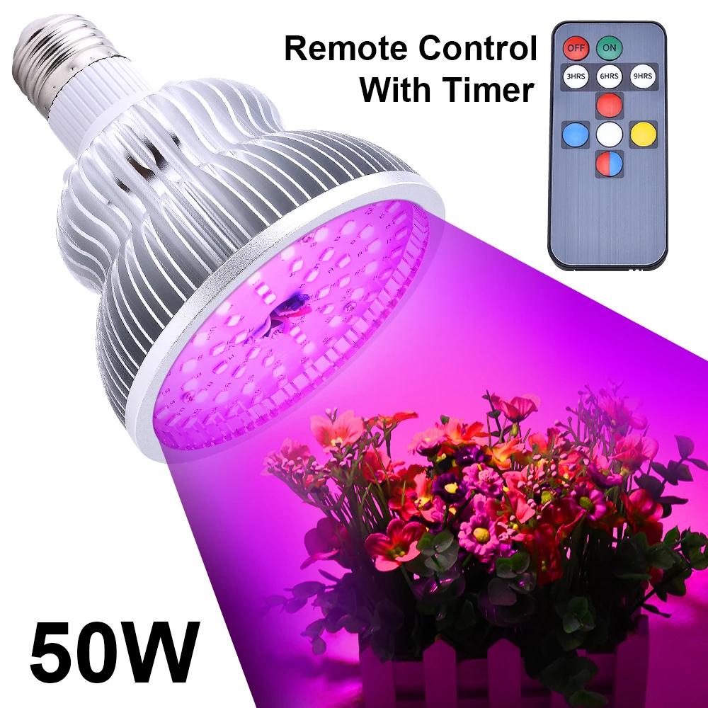 

Plant Grow Led Light 50W Full Spectrum Plant Lighting Led Bulbs Lamp Lighting for Indoor Plants Flower Greenhouse Vegetables D30