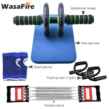 

5pcs/set Fitness Equipment Set Ab Roller Muscle Trainer Wheel Rollers Kit Home Gym Core Training and Abdominal Workout