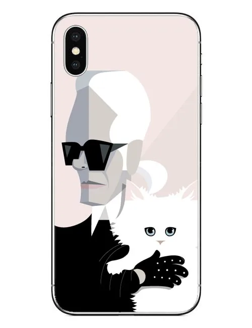 Бежевый Модный Зеленый Прозрачный жесткий чехол для телефона Karl Lagerfeld, чехол для телефона для Apple iPhone 5 5S SE 6 6S Plus 7 XS Max XR 8 8 Plus X 10 - Цвет: Бежевый