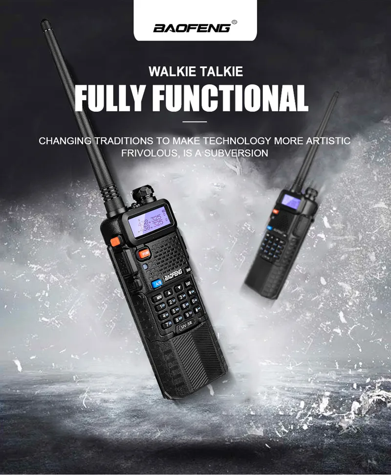8W High Power Baofeng UV-5R Walkie Talkie Amateur Radio Scanner VHF UHF CB Radio Comunicador USB Woki Toki 3800mAh UV5R Hunting