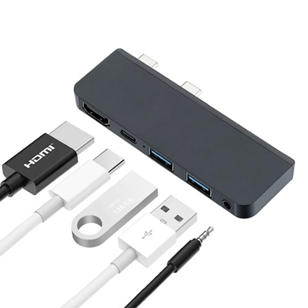 Док станция 5 в 1 с двумя портами USB 3 и 4 к HDMI 0 мм|USB-хабы| |