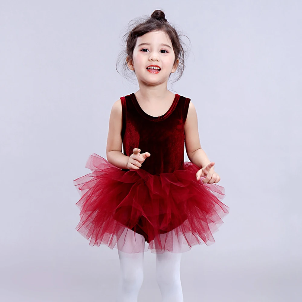 Ballet Tutu Dress Girls Dance Clothing Kids Training Princess Skirt Costumes Gymnastics Leotards