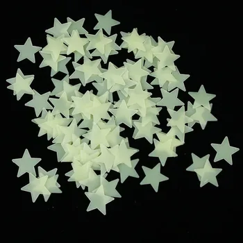 

100Pcs In The Dark Star Wallpaper Glow Luminous Fluorescent Wall Stickers For Home Decor Kid Room Baby Bedroom Art