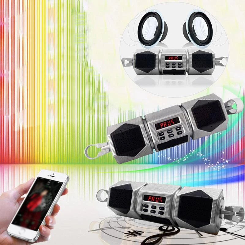 

1pc Motorcycle Bluetooth Speaker 87.5~108MHz DC 12V ABS Silver Motorcycle Handlebar Bluetooth Speaker Accessories