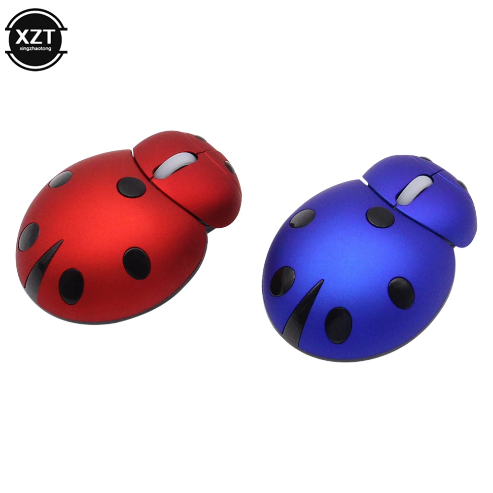 Wireless Ergonomic Mini Mouse - Ladybug-Shaped Portable USB Animal Gift