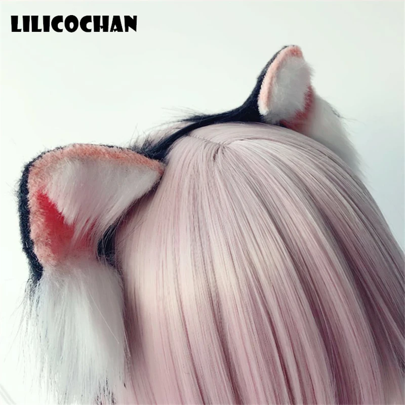 Handmade Realistic Fur Cat Ears Headband - 3 Colors Neko Anime Cosplay Costume for Halloween, Birthday Party, Hair Accessories image 5