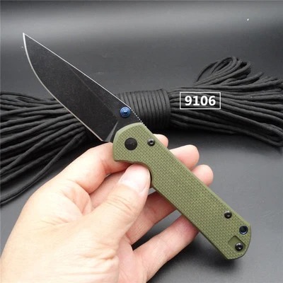Land 9105 9106 карманный складной нож с зажимом для ремня 12C27 Sandvik Blade G10 Ручка для кемпинга - Цвет: Army Green Handle