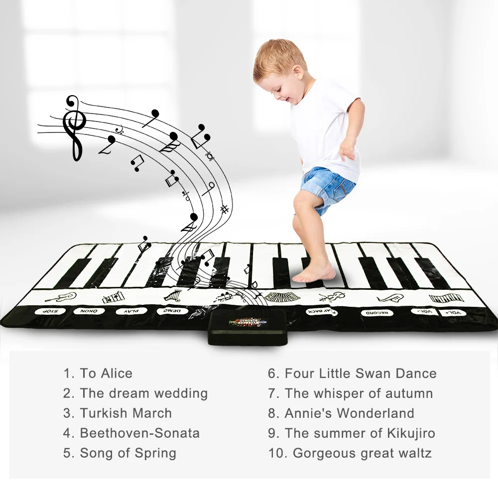 Tapete de piano musical para bebês, 3 estilos, instrumento multifuncional,  brinquedos, teclado, jogos, tapete, brinquedos educativos, presentes para  crianças - AliExpress