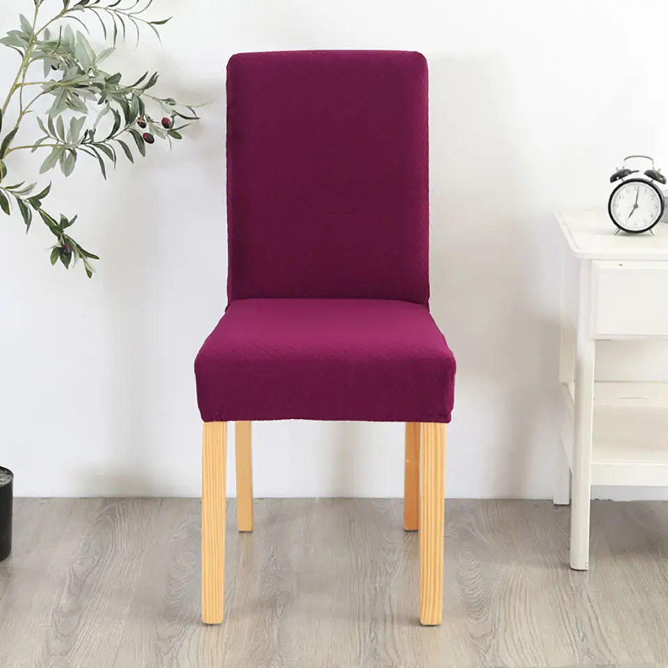 Супер мягкий флисовый тканевый чехол на стулья чехлы на стулья спандекс для столовой/свадьбы/кухни/отеля вечерние и банкетные - Цвет: purple