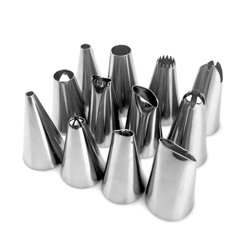 

12Pcs/Set Pastry Bag Tips Kitchen DIY Icing Piping Cream Reusable Nozzle Set Cake Decorating Tools Confectionery Accessories