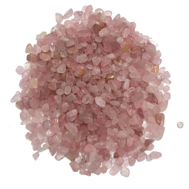 5-7mm Natural Pink Rose Quartz Crystal Gravel Stone Rock Chips Lucky Healing Natural Quartz Crystals 100g