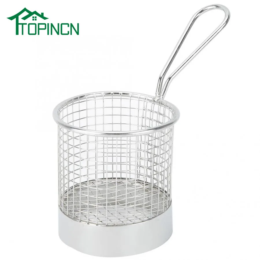 

Frying Basket Round Stainless Steel French Fries Basket Filter Basket Kitchen Cooking Colander Frying Net Basket Kitchen Tools
