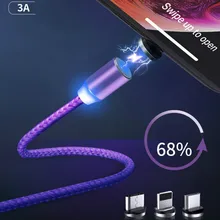 Magnetic Absorption Data Line Round Magnetic Fast Charging Line Trinity Multifunctional Nylon Braided Data Line USB Fast Charge декодер line magnetic lm 502ca