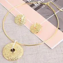 Viennois набор украшений для женщин геометрический круглый дизайн Ожерелье Висячие чокер Серьги Кольца вечерние ювелирные изделия