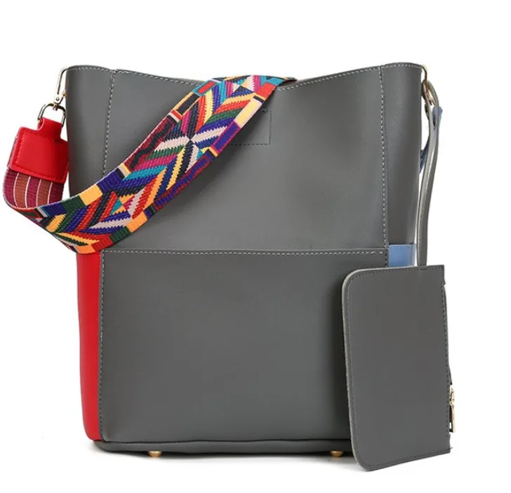 Fashion Women Bag Leather Two Set Purse and Handbags Famous Brands Designer Handbag Bucket Female Shoulder Bags sac a main | Багаж и сумки