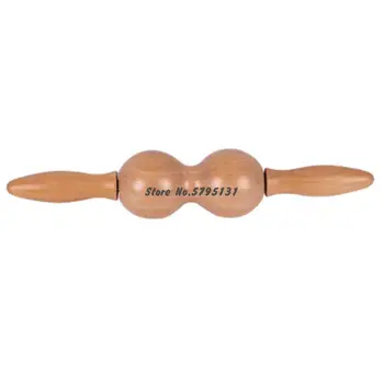 

Wooden Roller Massager Solid Wood Back Leg Massage Massage Hammer Double Massage Ball Rolling Spine