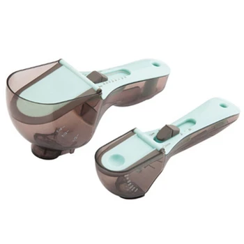 

2 Pcs Adjustable Measuring Spoons with netic Snaps Multifunctional Measuring Cups Solid Powder Liquid Measurement