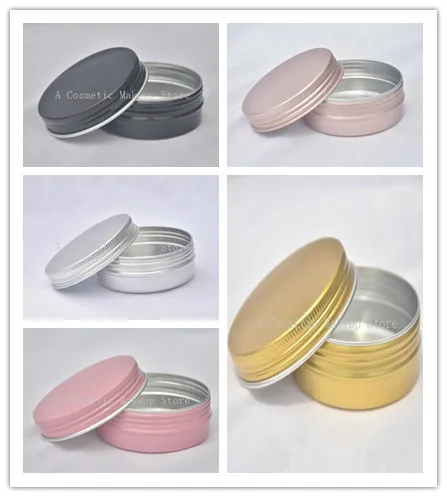 

50 шт. пустые алюминиевые косметические оловянные многоразовые контейнеры круглая алюминиевая коробка портативная прочная алюминиевая коробка винтовая банка