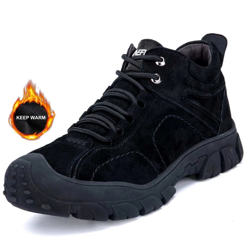 Новая Взрывная Мужская дышащая защитная обувь уличная конструкция плюс бархатная теплая водонепроницаемая Рабочая обувь мужские ботинки