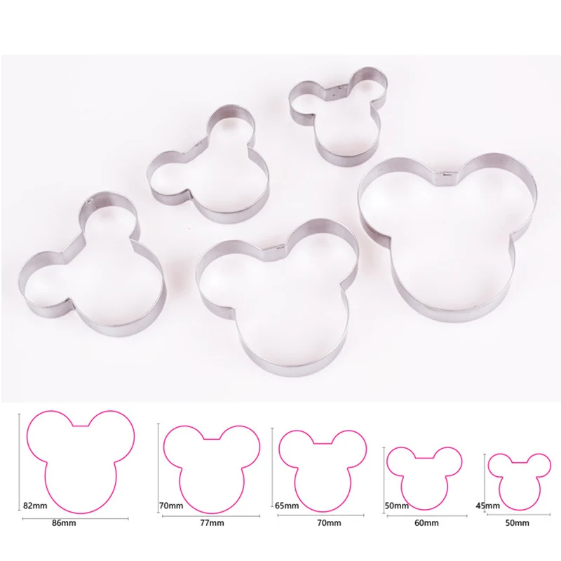 15pcs/Set Mickey Mousse Cake Molds Stainless Steel Cookie Cutters Biscuit Fondant DIY Kitchen Baking Tool | Дом и сад
