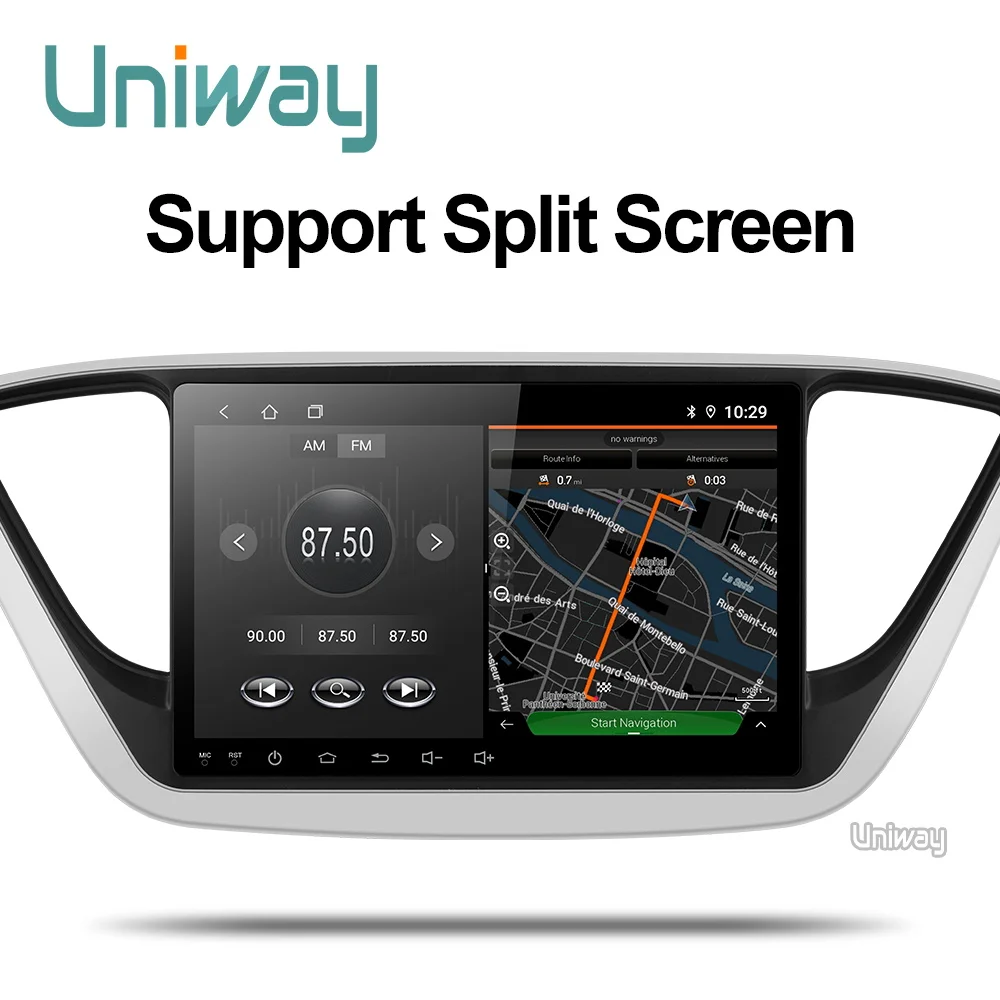 Top Uniway A17YN9071 android 9.0 car dvd for the new hyundai verna  solaris accent 2016  2017 car radio multimedia player gps stereo 3
