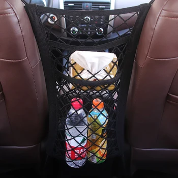 

Universal Car Front Seat Storage Block Mesh Net Pocket Double Three Layer Storage Net Bag Luggage Holder Car Styling Organizer