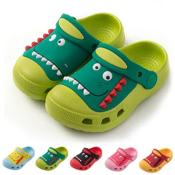 

summer Children Shoes Tip Binding Cartoon Slippers Cute Dinosaur GARDEN SHOES Antiskid Shoes For Baby Boys Girls Beach Sandals