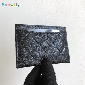 

Luxury Top Quality Genuine Leather Card Holder Cow Leather Logo Card Holder Id Credit Card Wallet Coin Purse