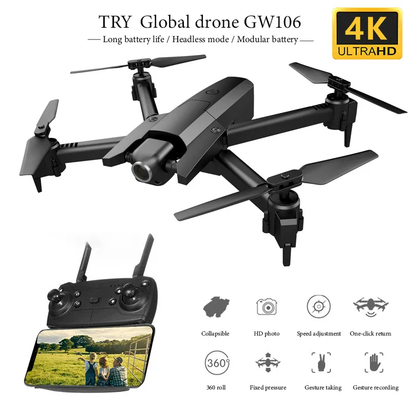 Global Drone 4k Quadrocopter Dron Long Fly Time Rc Helicopter Selfie Drones With Camera Hd Vs Sg907 Sg106 Sg706 E58 E520 | Игрушки и