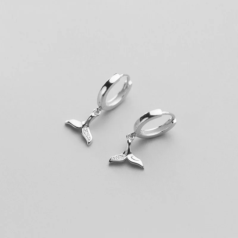 Trusta, настоящая мода, 925 пробы, Серебряный хвост русалки, ослепительные CZ серьги-кольца для женщин, Стерлинговое Серебро, ювелирное изделие, подарок DS1104 - Окраска металла: Silver