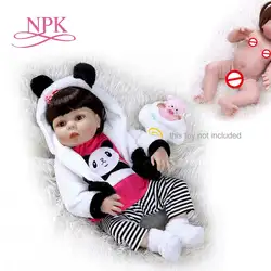 NPK 56 см кукла для маленьких девочек Полное Тело силикон 0-3 м реальный размер ребенка кукла возрожденная Ванна игрушка Анатомически