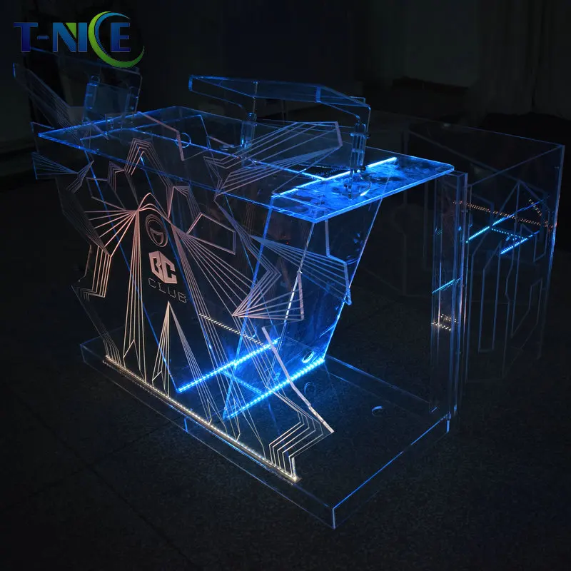 2020 best seller customized led bar table dj tooth night club furnituer acrylic bar table Factory outlet Customized logo