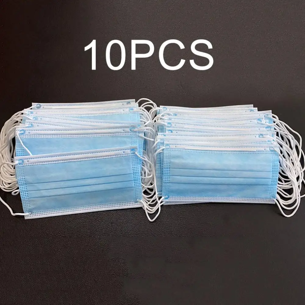 10/50Pcs 3-Ply Anti-Dust Disposable Salon Earloop Face Mouth Masks facial mask