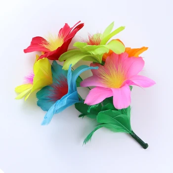 

30cm Multicolor Real Feather Flowers Bouquet 5 Big Heads Bride Wedding Home Decoration Flowers Branch Feathers Crafts