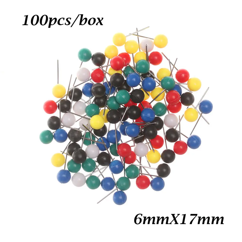 C01 100/200/300/400 шт карта Tacks канцелярские кнопки Пластик насадки для душа с Сталь точка пробковая доска безопасности Цветной для чертежных кнопок офиса и школы - Цвет: C01