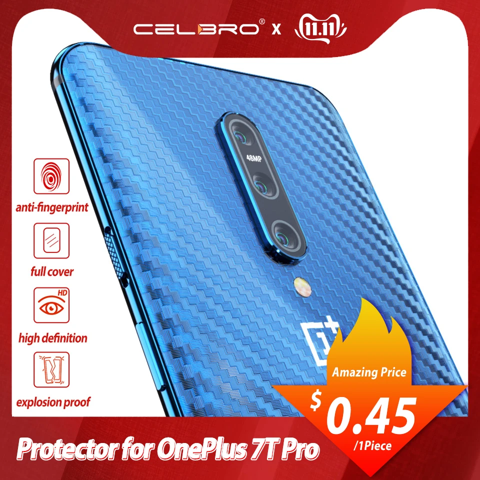 Мягкая наклейка из углеродного волокна для OnePlus 7 7T Pro One Plus защитная пленка на 1 +