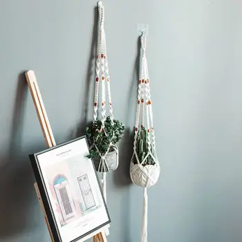 

4pcs/set Handwoven Macrame Tapestry Plant Hangers Indoor Hanging Basket Flower Pot Holder Home Garden Decoration