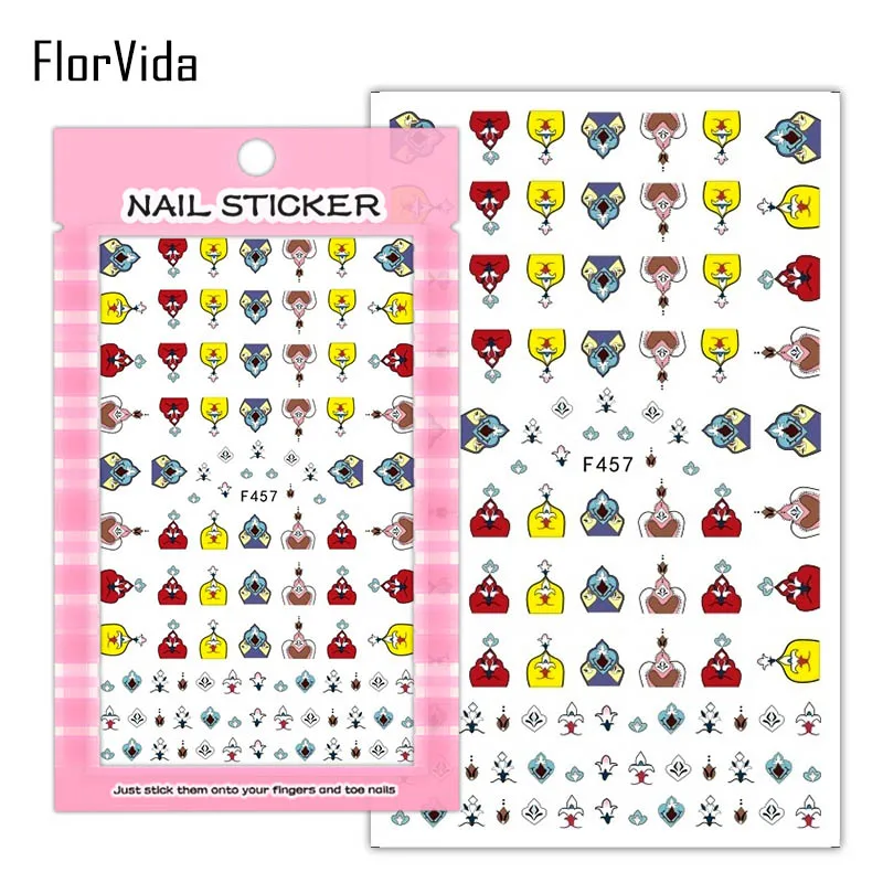 FlorVida F214-220 3D слайдер для ногтей золотые черные наклейки Переводные картинки с бабочками клейкий дизайн для маникюра Советы украшения для ногтей